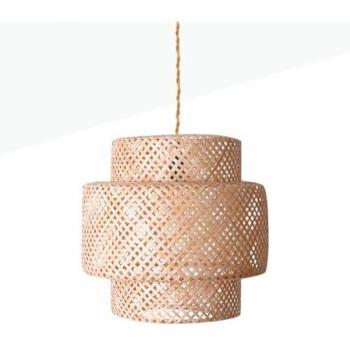 Lámpara Colgante LED de Mimbre Onna - Pantalla Ø40cm, Natural, Nórdico, Rústico, Portalámparas E27
