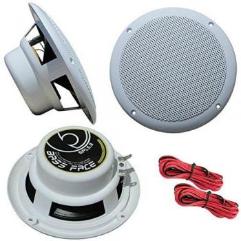 2 BASS FACE SPL5.2 Altavoces Blancos Impermeable 125 vatios rms 250 vatios máx por Pareja 13.00 cm 130 mm 5 diámetro Piscina Restaurante, por Pareja