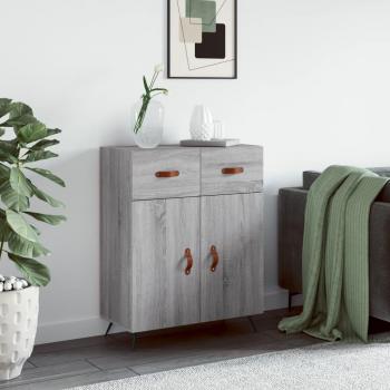 Aparador de madera de ingeniería 69,5x34x90 cm en color gris Sonoma, mueble de almacenaje para salón, buffet y armario auxiliar