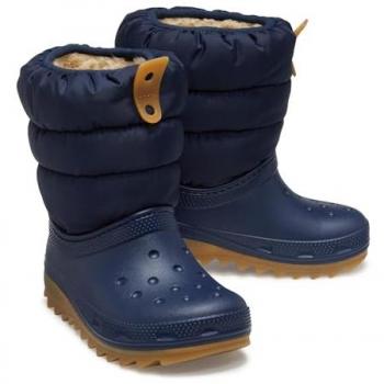 Crocs Classic Neo Puff Bota de Agua para Niños en Azul Marino (Navy Gum) Talla 25-26