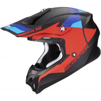 Casco de motocross SCORPION VX-16 Evo Air Spectrum mate negro / rojo / azul