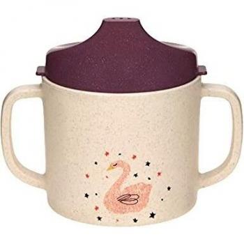 Taza de aprendizaje Lässig Little Water Cygne con asas y tapa extraíble 150 ml, ideal para bebés a partir de 6 meses