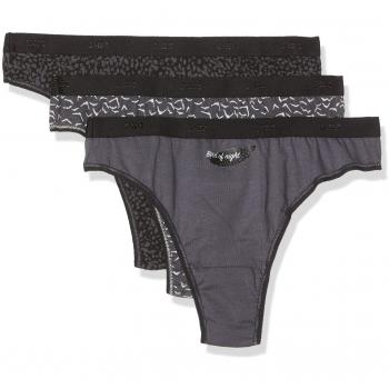 Dim Les Pockets algodón elástico Estampado, Tanga para Mujer, Azul 6oc,