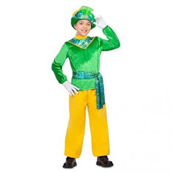 Disfraz de Paje Real Verde para Niños 5-6 Años (Gorro, Chaqueta y Pantalones)