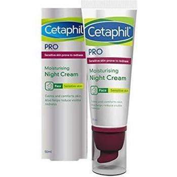 Crema de Noche Hidratante Cetaphil PRO 50ml para Piel Sensible y Propensa a la Roja con Vitamina E
