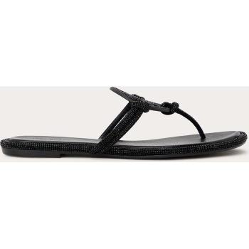 Tory Burch Women's Miller Leather Flat Sandals - Perfect Black - Size 6