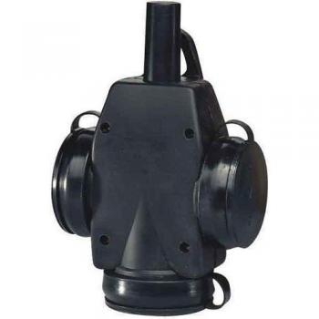 Black 3-Outlet Rubber Power Strip with IP44 Protection