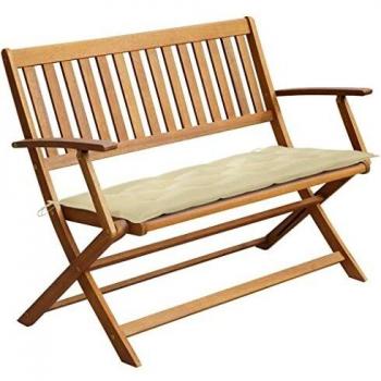 Acacia Wood Garden Bench with Cushion 120 cm