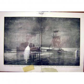 Impresión Vieja 1917 de la Guerra de la Marina de guerra de Tenebris de la Nave del Puerto de los Piratas [Cocina y Hogar]