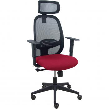 Silla Cilanco negra malla negra asiento bali granate brazo regulable cabecero regulable