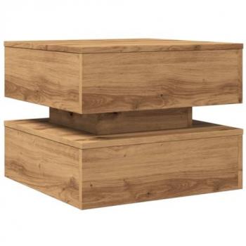 Mesa de centro con luces LED roble artisian 50x50x40 cm