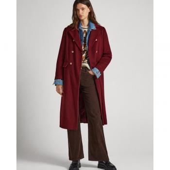 Pepe Jeans Madison Women's Double-Breasted Wide Lapel Wool Coat