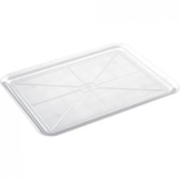 Bandeja Reutilizable de Plástico Duro Transparente 50x37cm (4 Uds) para Servir y Autoservicio, Apta para Lavavajillas