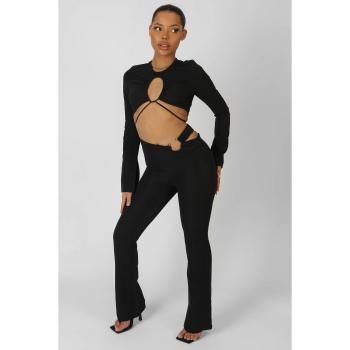 Bullring Detail Flare Trousers Black