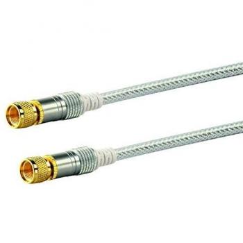 Cable de Conexión SAT Schwaiger KVCHD100 10m Blanco, F-Stecker, 4-fach blindado, 110db