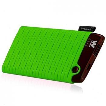 Woxter Power Bank 6000 SR - Alimentador portátil compatible con smartphones, tablets, reproductores MP3 y dispositivos USB, color verde