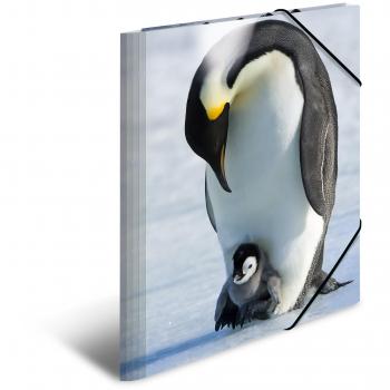 Carpeta Esquinera HERMA Brillante de PP con Diseño de Pingüinos, A3