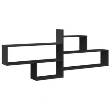 vidaXL Wall Shelf Black 167.5x18x68 cm Engineered Wood