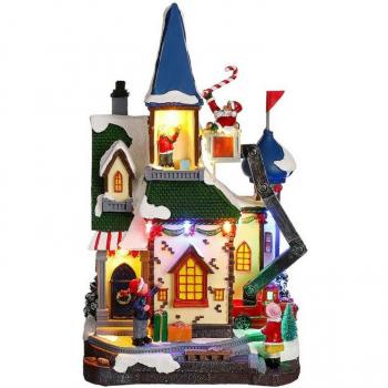 Adorno Navideño Luz Escena Casa (20,5 x 14,5 x 34 cm)