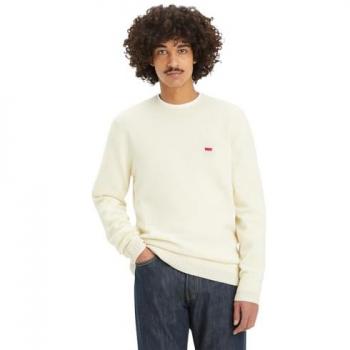 Levi's - Jersey de hombre de manga larga con cuello redondo liso, A4320-0020 Original Housemark Sweater (XL), Beige, Casual, Lana, Levi's outlet 2024