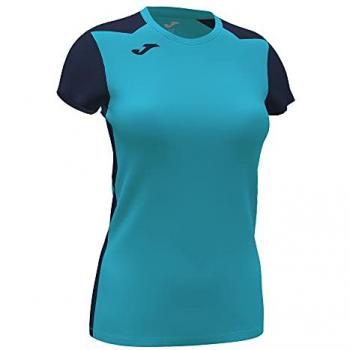 Camiseta de running Joma Record II manga corta mujer turquesa flúor marino