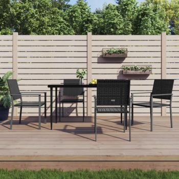 5-Piece Poly Rattan and Steel Garden Dining Set