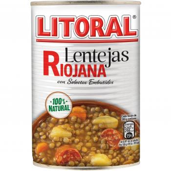 Litoral Plato Preparado de Lentejas Riojana, Sin Gluten, 425g