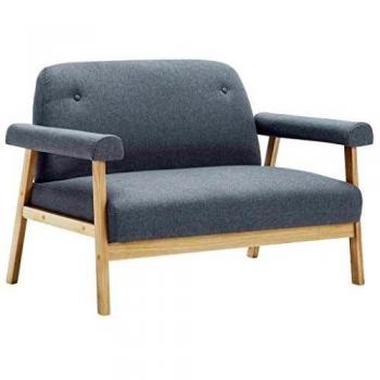 vidaXL Sofá de 2 Plazas Tela Gris Claro Sillón Asiento Silla Mueble Mobiliario