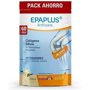 EPAPLUS Arthicare, Colágeno + Silicio + Ácido Hialurónico, Colágeno Hidrolizado con Silicio y Ácido Hialurónico, Disolución Instant Sabor Vainilla, Tratamiento 60 Días, 653,72g
