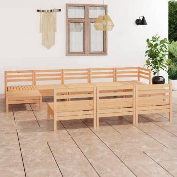 10-Piece Solid Pine Garden Lounge Set