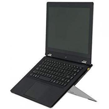R-Go Tools R-Go Riser Attachable Soporte de ordenador portátil, integrado, ajustable, plateado - Soporte de regazo para portátiles y netbooks