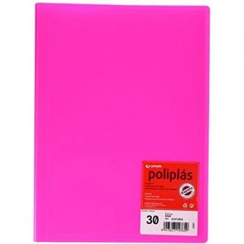 Grafoplas 1471654 - Carpeta de 30 fundas, tamaño folio, tapas PP, color fucsia