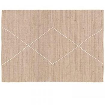 Alfombra de yute natural tejida a mano con diseño de rombos 160x230 cm