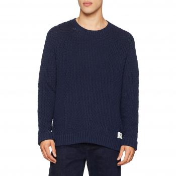 Tommy Jeans Hombre Chunky  suéter Manga Larga  Azul