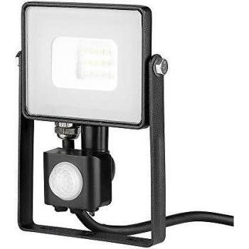 Faro LED 10W Ultra Slim con Sensor de Movimiento y Chip Samsung, Color Negro, Blanco Frío 6400K, IP65