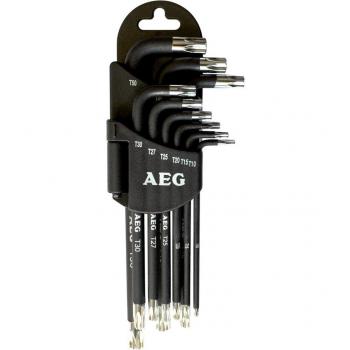 AEG Juego de llaves macho Torx - Allen, Set de 9 llaves estrella torx