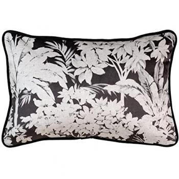 Cojín de Terciopelo Negro Estampado 45 x 30 cm con Relleno