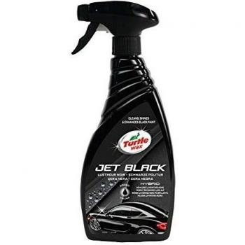 TURTLE WAX 1830930 Cera en Spray Negra Hybrid Jet Black Elimina imperfecciones, máxima protección, Acabado impcable, 500 ml