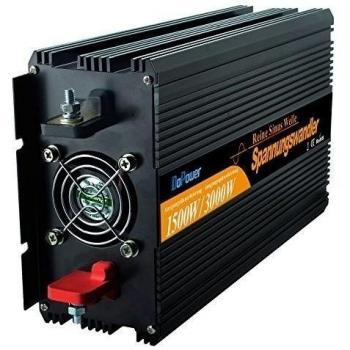 EDECOA Inversor 12v 230v onda pura 1500w convertidor con 2x USB y control remoto autocaravana placas solares cocheAislamiento Galvánico