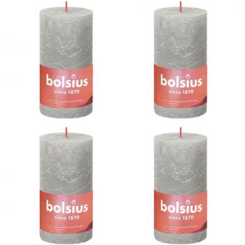 Velas de columna rústica Bolsius Shine 6 piezas 130x68 mm gris arena