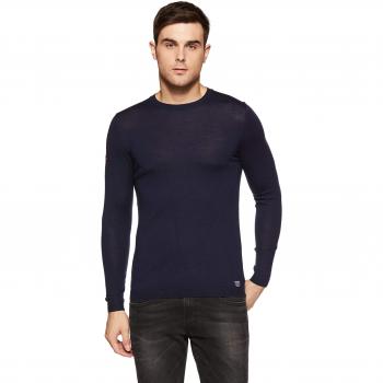 Superdry Merino Crew, Sudadera Deportiva para Hombre, Azul