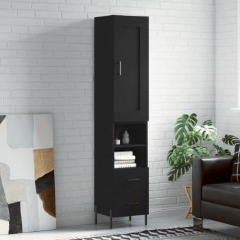 Aparador negro de madera multicapa 34,5x34x180 cm