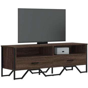 Mueble de TV madera de ingeniería marrón roble 122x34x41 cm