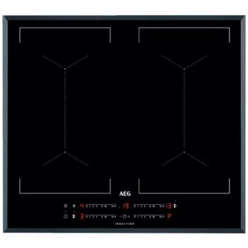 AEG IKE64450FB Placa de Inducción 60cm, 4 Zonas de Cocción, Función FlexiPuente, Control Táctil, Biselada, Color Negro