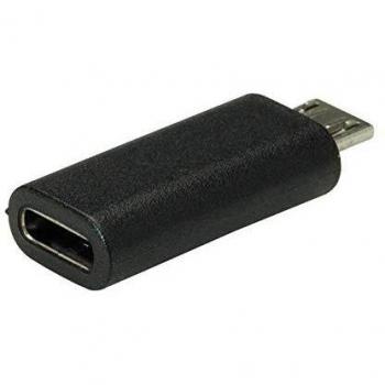 VALUE - Adaptador USB 2.0 MicroB Tipo C Macho a Hembra, Adaptador de USB MicroB Macho a USB-C Hembra, para conectar un Smartphone con un Cargador, por Ejemplo,