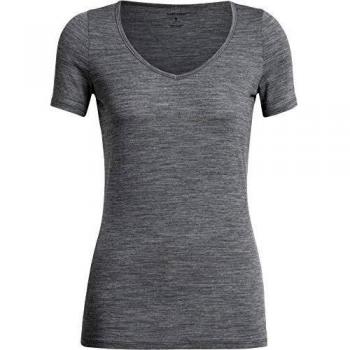 Icebreaker Women's Siren Short Sleeve Sweetheart Merino Wool Top, Grey, Size XS