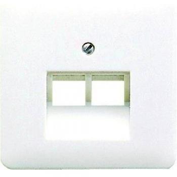 Placa Central para Toma Teléfono UAE 2x8P Blanco Alpino JUNG