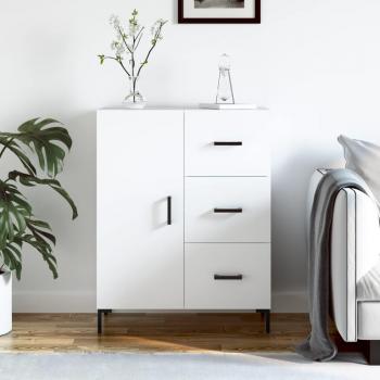 Aparador de madera de ingeniería 69,5x34x90 cm - Mueble de Almacenaje de Salón, Buffet para salón, Armario Auxiliar, Armario de Almacenamiento en color blanco