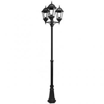 Farola de Exterior Aluminio Regulus Negro 3 luces y Regulable En Altura Ip44 Fabrilamp