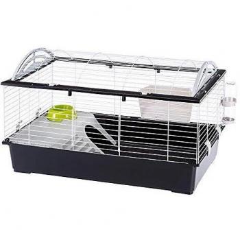 Ferplast large rabbits cage CASITA 100 guinea pigs and small animals,. Rounded openable roof, accessories are included, made of varnished White Metal and plastic, 96 x 57 x h 56 cm